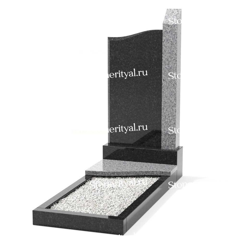 Комбинированные памятники на одного. Изготовление и установка памятников в Москве и МО