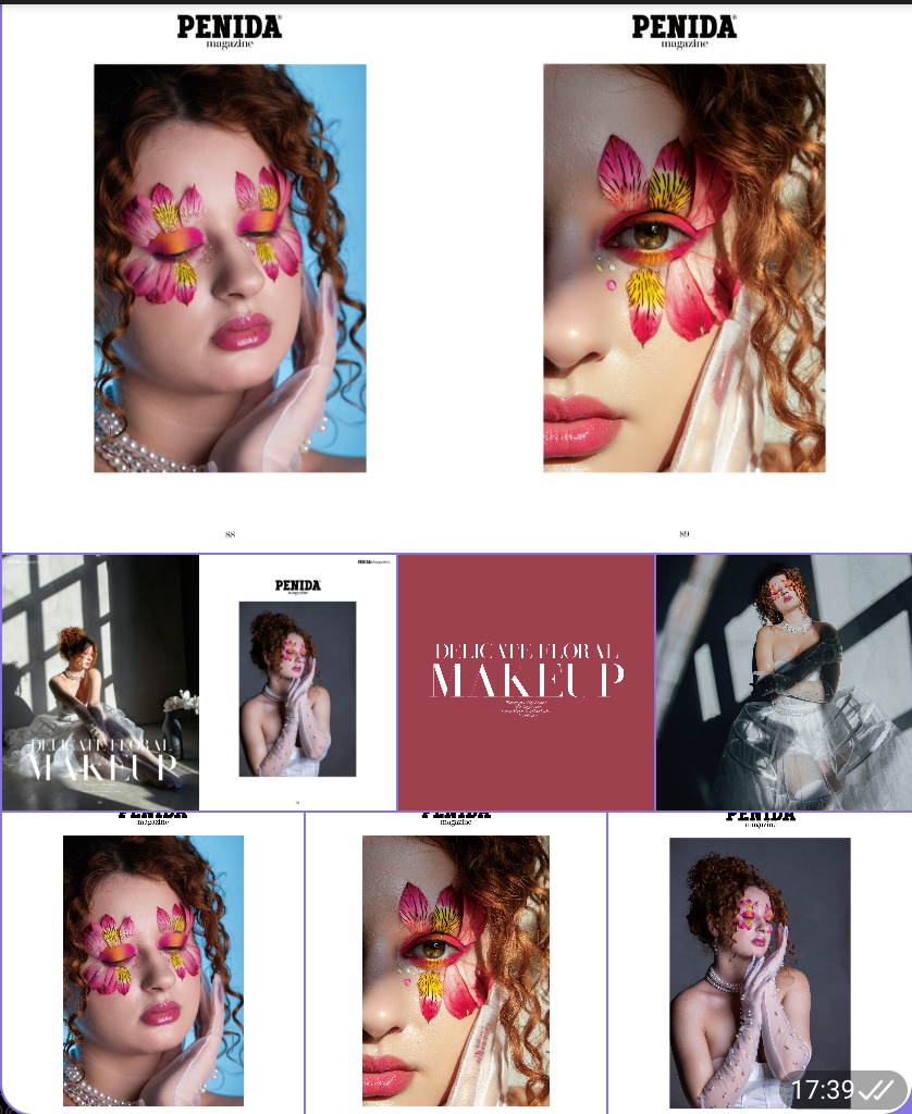 Цветочный макияж. Публикация в PENIDA magazine. Портретный фотограф в Санкт-Петербурге Савельева Ольга