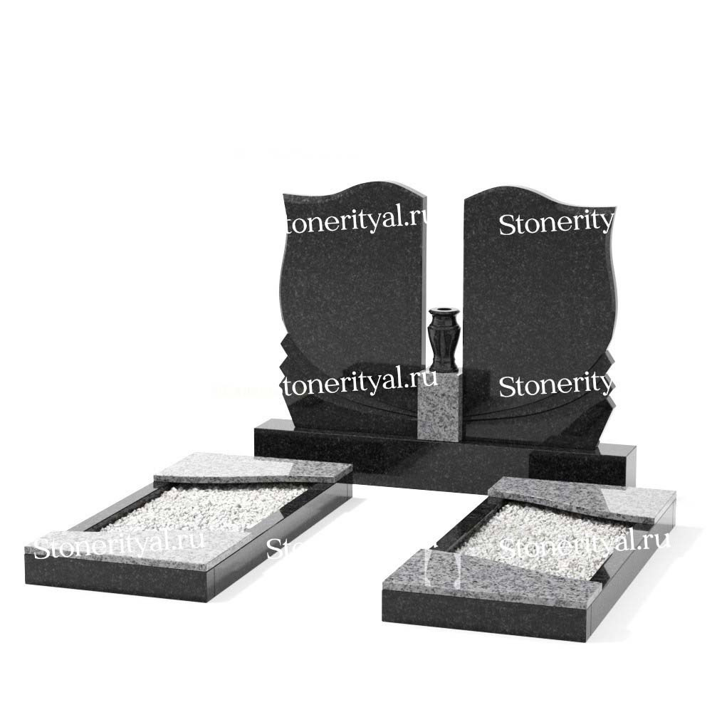 Комбинированные памятники на одного. Изготовление и установка памятников в Москве и МО