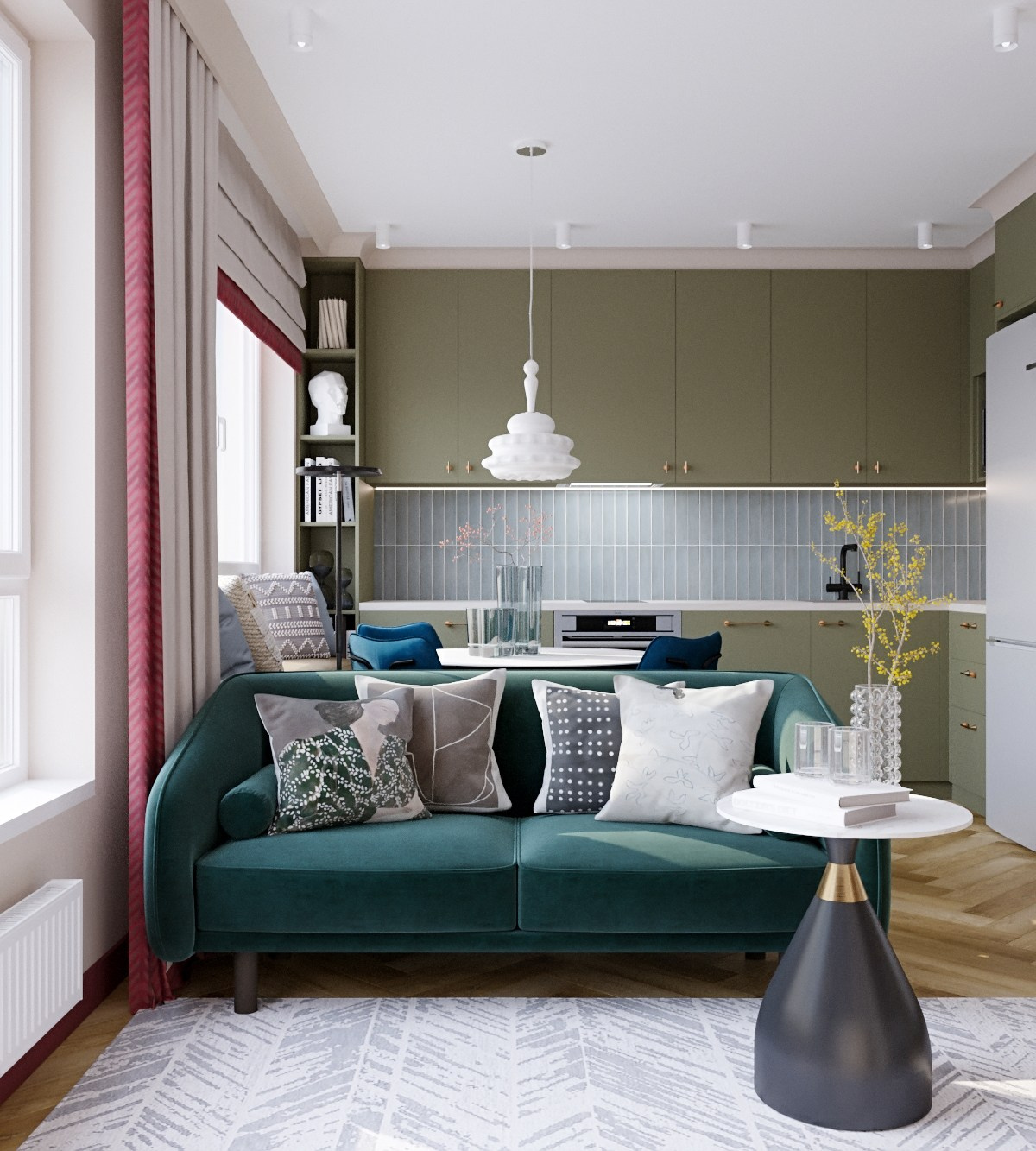 Гостиная в небольшой квартире в Москве