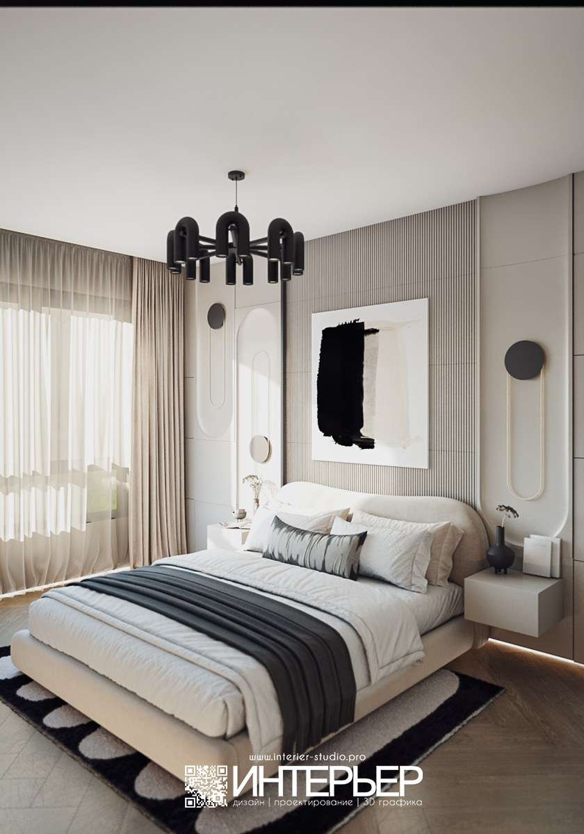 Михаил. Спальня 1. ЖК Печорин. Дизайн интерьера, 3D визуализация и 3D моделирование. Создание проектов и чертежей. КМВ: Кисловодск, Пятигорск, Ессентуки и удаленно