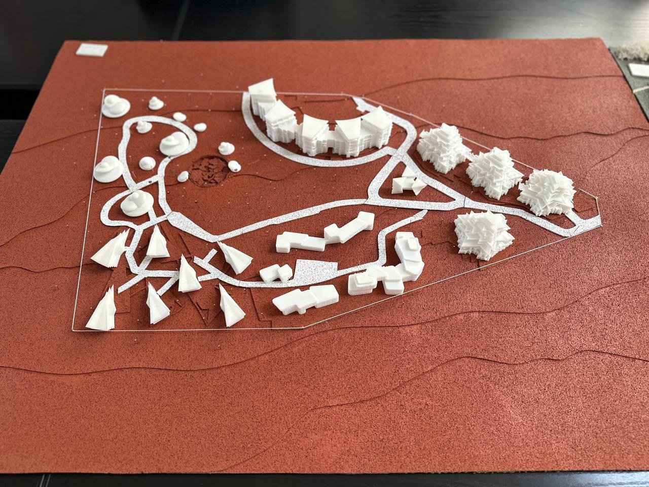 Курсовой макет поселка для студентов МАРХИ часть1. 3D печать