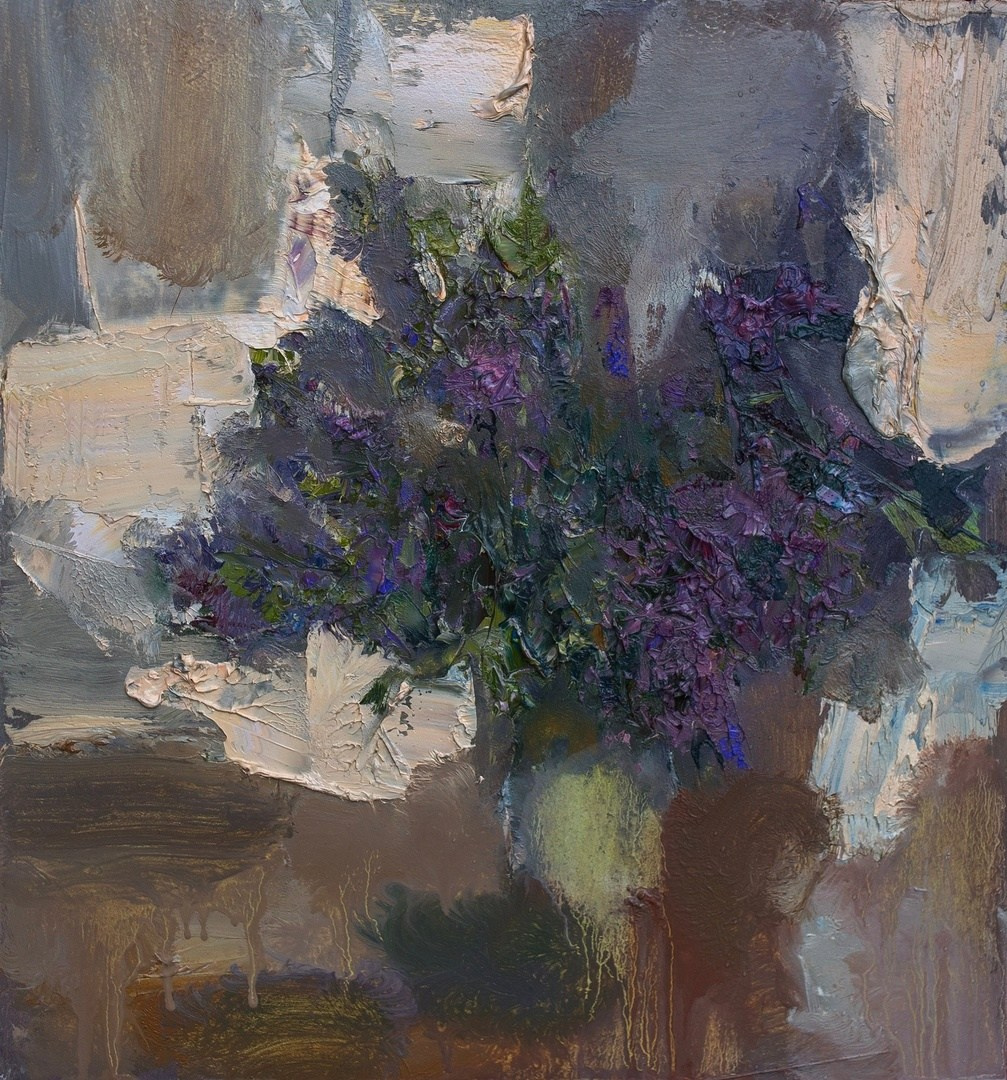 Сирень у окна. Художник Александр Каверин