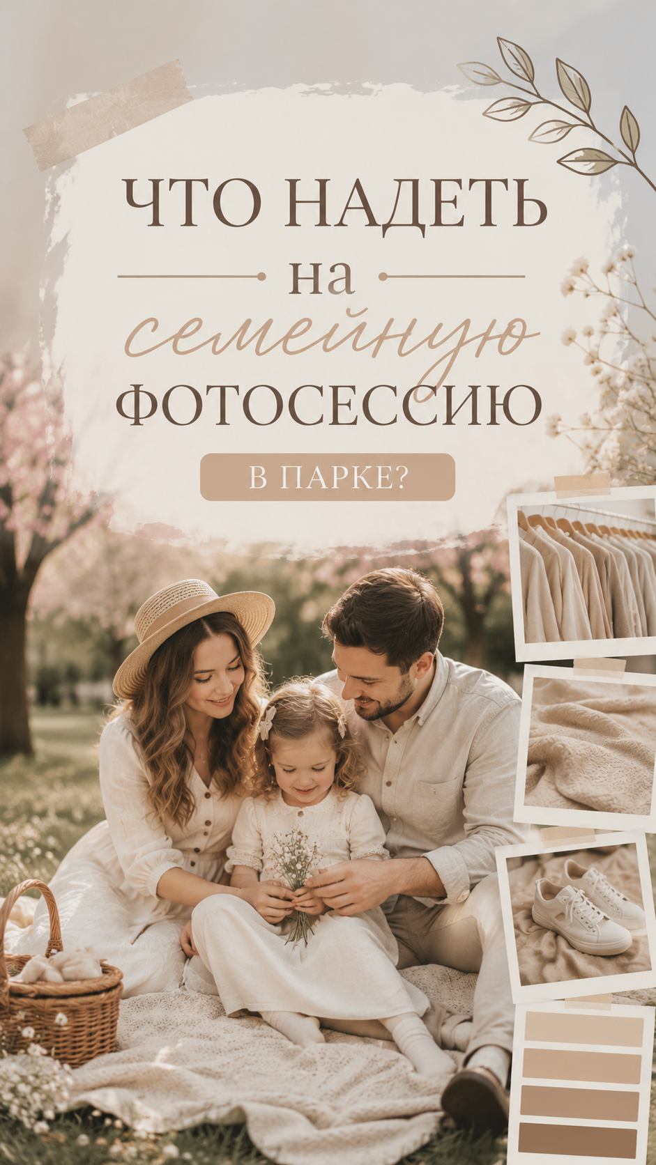 Семейная в парке весной