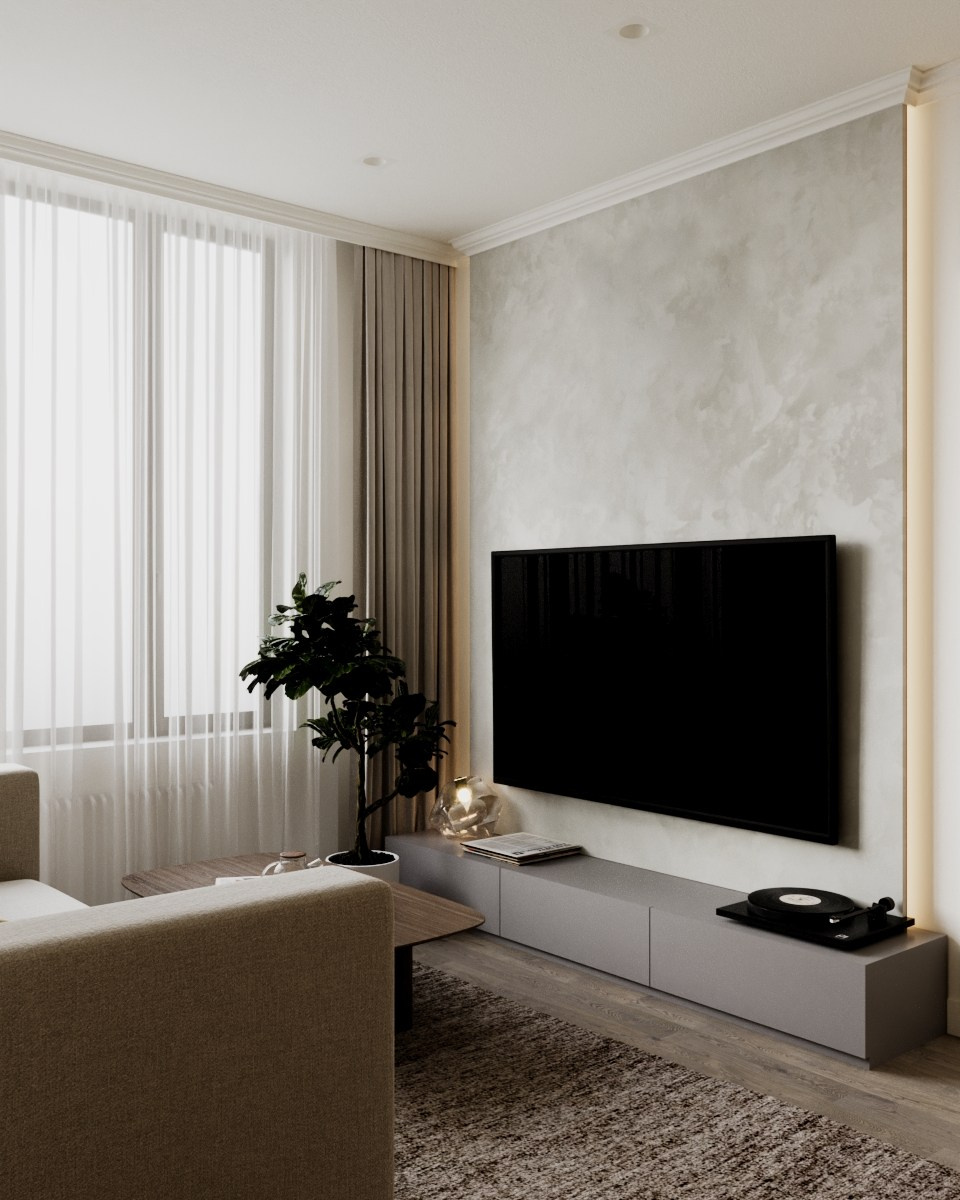 ЖК Событие кухня — гостиная. Визуализатор Векшина Елена