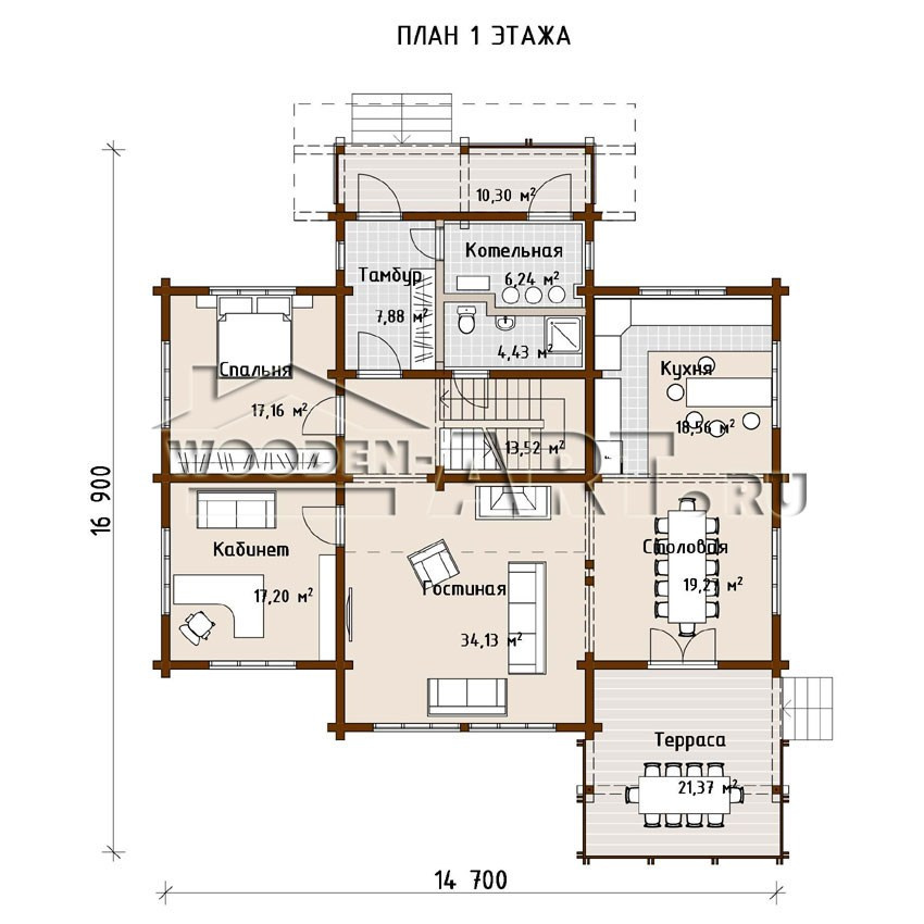 «Кантри» 348 кв. м. Проекты деревянных домов