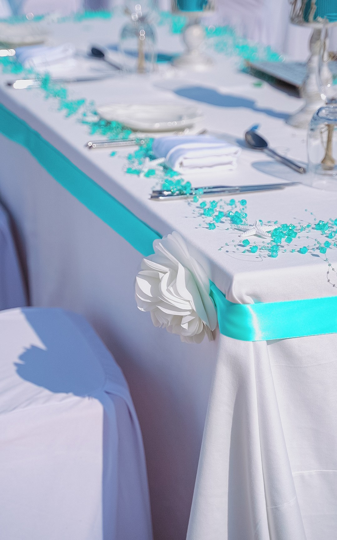 Пляжная свадьба цвета тиффани. Фотограф и видеограф в Москве и Абу Даби Мария Кулагина