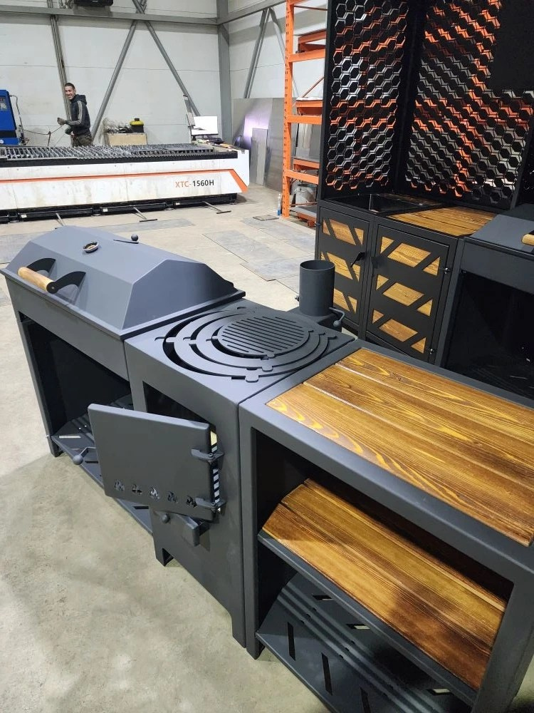 «ДЖЕТА» с печью под казан и смокер с реверсным движением жара. Купить / заказать мангал для дома в Краснодаре от производителя «Дарбин»