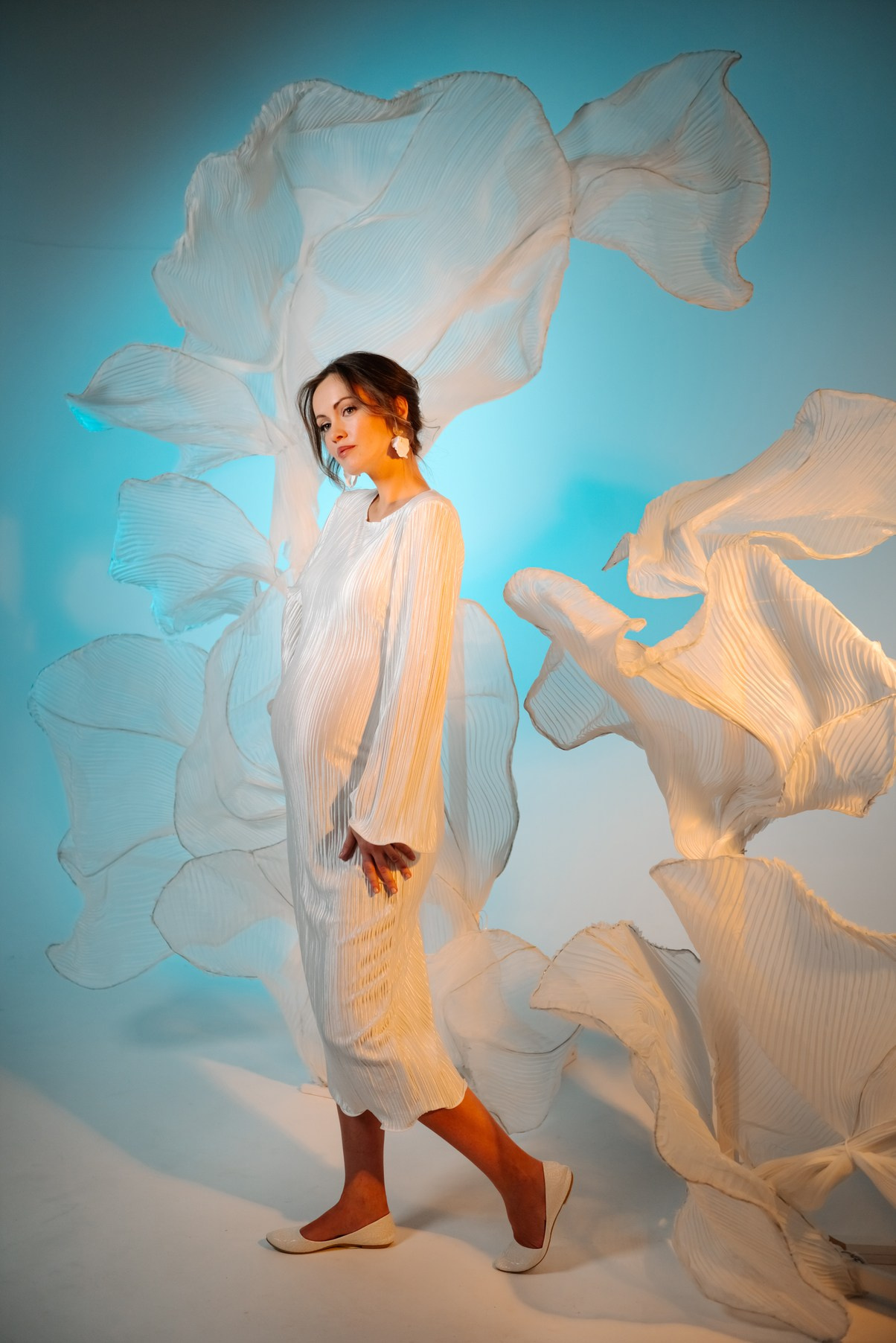 Беременность. Циклорама с вуалью. Свадебный и сеейный фотограф в Санкт-Петербурге Елена Худякова