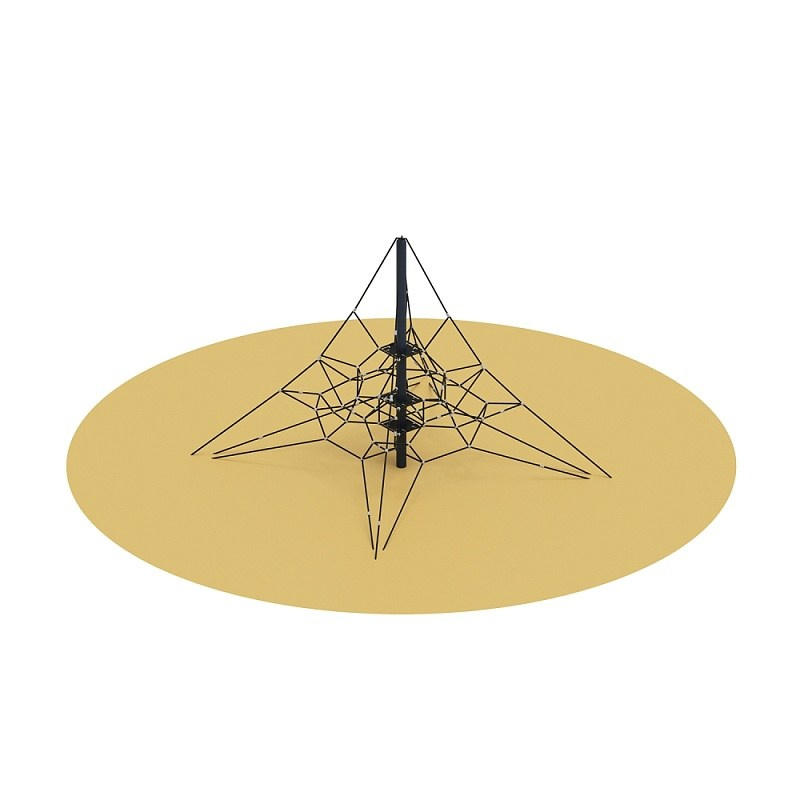 Пирамида - СК 2.05.04 сетка Габариты (ШхДхВ): 4600x4600x2800 Зона безопасности, мм: 7600х7600 Возрастные ограничения от 5 до 14 лет, весом не более 70 кг