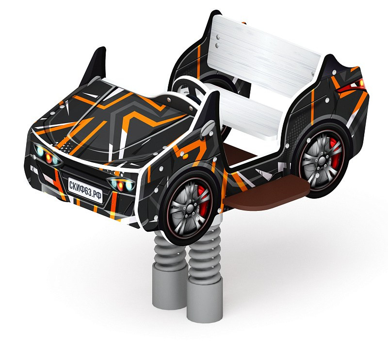 Кабриолет - Качалка на пружине двухместная машинка - ИО 23.03.02-05.И1 Габариты (ШхДхВ): 1210x940x945 Зона безопасности, мм: 3210х2940 Возрастные ограничения весом не более 70 кг