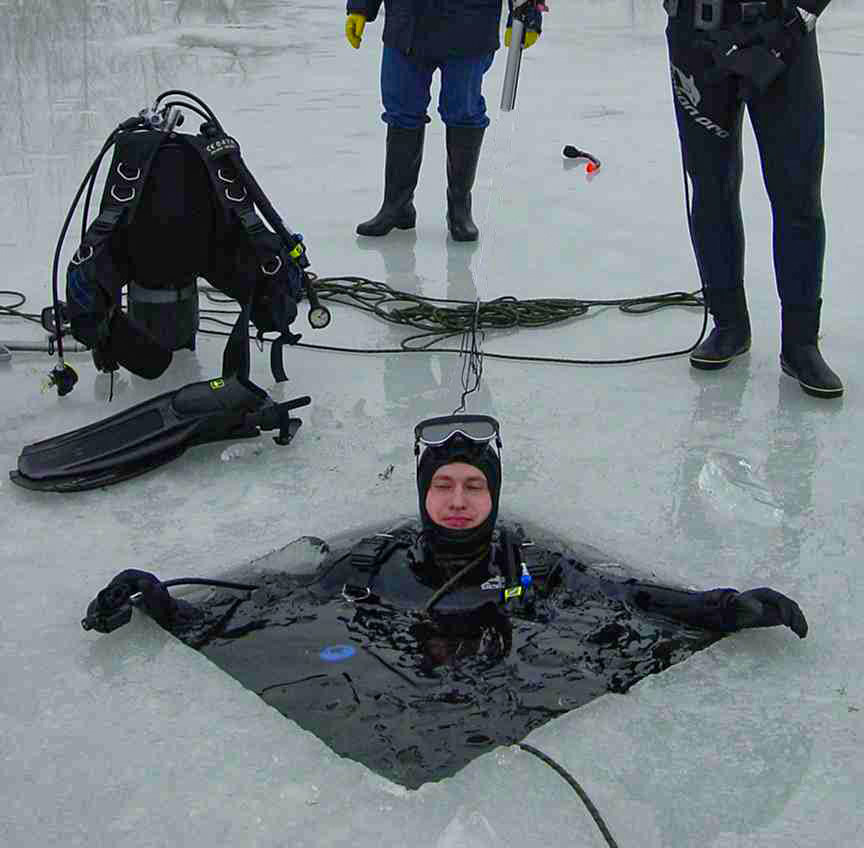 Подлёдные погружения. Дайвинг-клуб «Капитан Морган», Беларусь