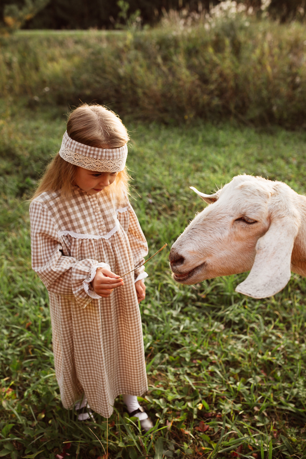 Катюша с козами. Семейный и детский фотограф в Ижевске Анастасия Камариттинова