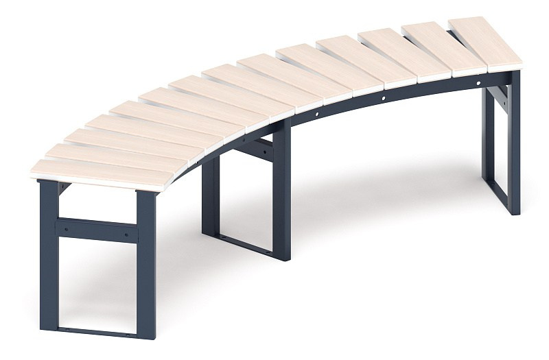 Модульная скамья радиальная (беленый дуб) МФ 42.01.17-01 Габариты (ШхДхВ): 1720х560х450 мм