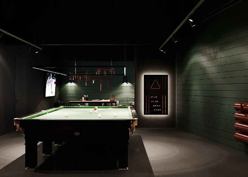 Бильярдный клуб «7не8». АННА ДРОЖИЛИНА дизайнер интерьера