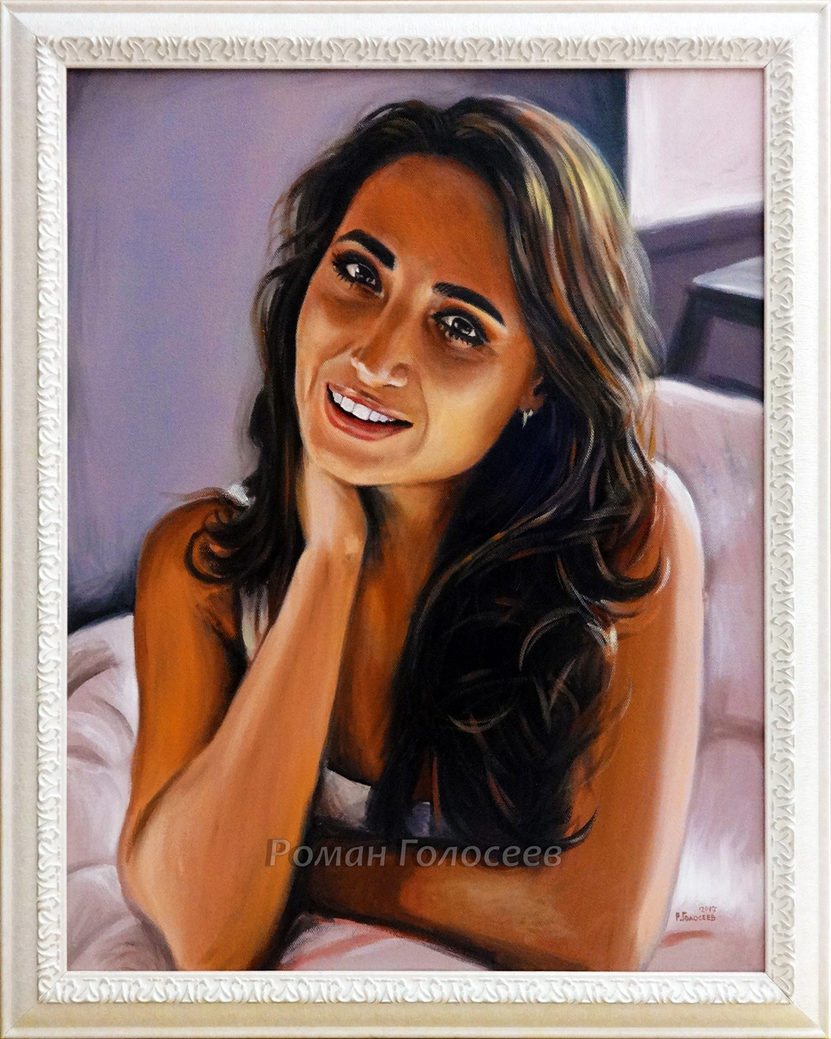 "Мечтающая девушка", 50х40, холст, масло, 29.09.2017