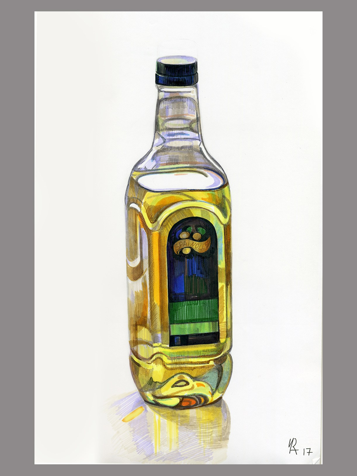 Бутылка с постным маслом