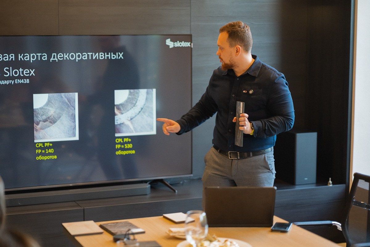Презентация от Алексея Мурина: официального представителя брендов Slotex, Eterno, Greenlam, Duropal, Fundermax, Sensola и Abet Laminati. ВУД ТВОРЕЦ мебельная фабрика|ТВОРЕЦ студия мебели