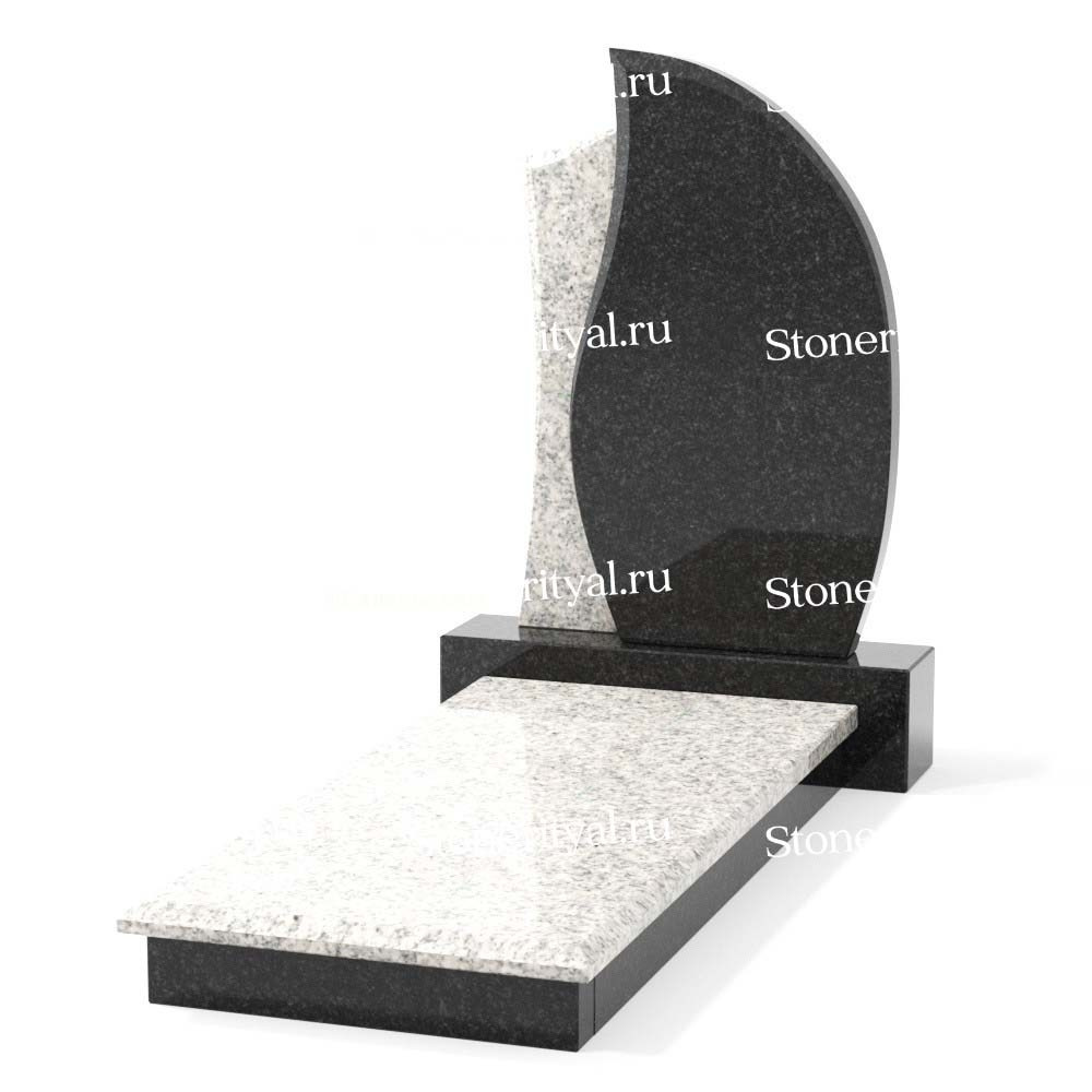 Комбинированные памятники на одного. Изготовление и установка памятников в Москве и МО