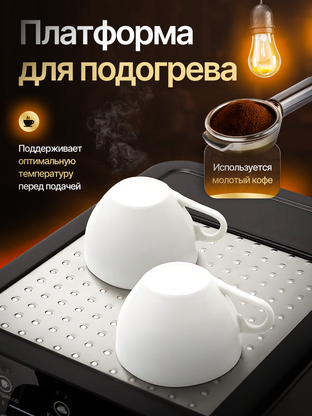 Кофемашина рожковая. Виталий Боголюбов Инфографика для маркетплейсов