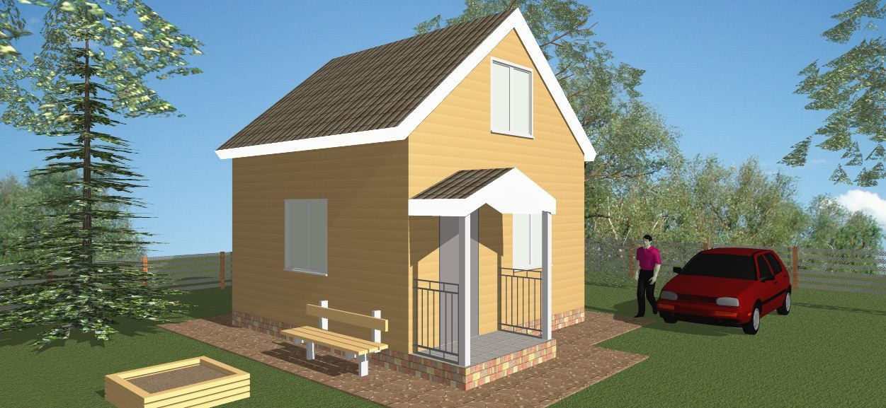 Проект «Канарейка» (47 м²). Строительство каркасных домов в Самаре «Атриум-СТ»