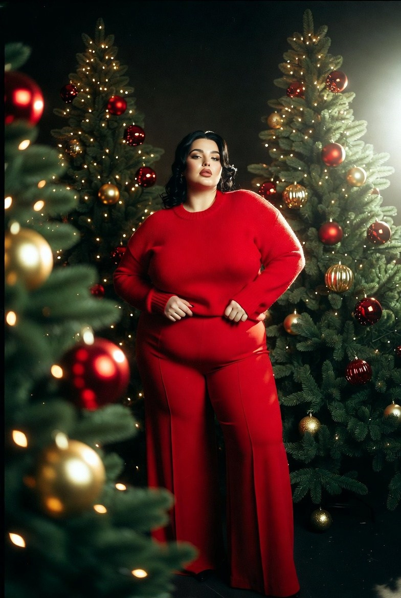 Плюс сайз в красном