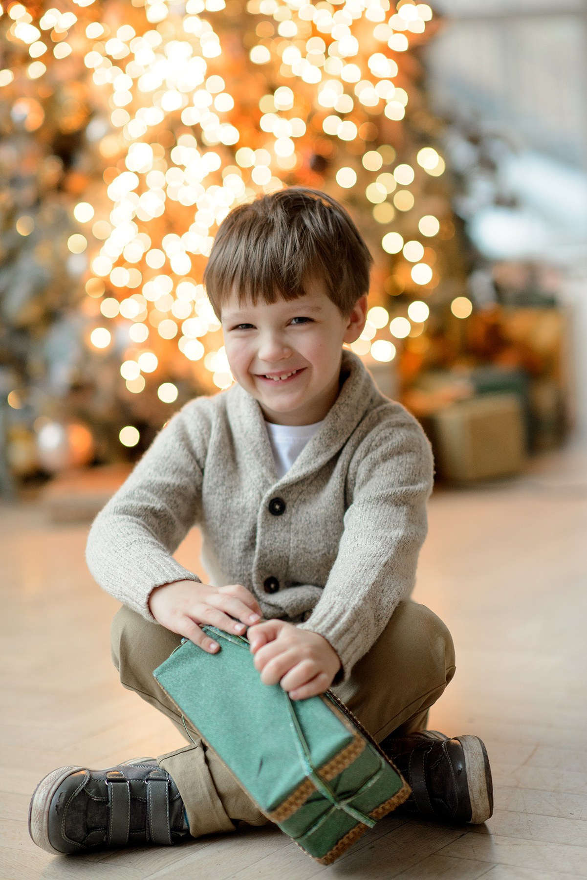 little boy , Studio photo shoot at Christmas time