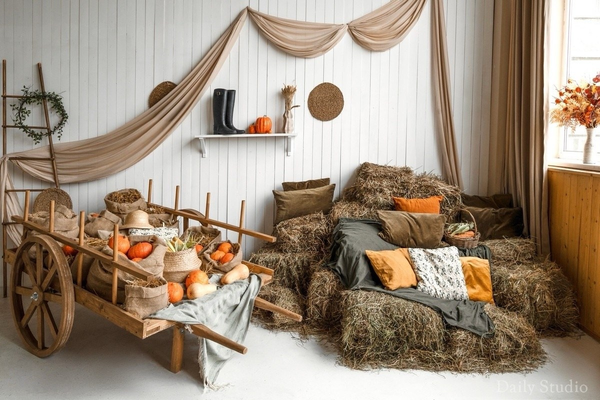 Осенняя фотосессия с кроликами в фотостудии. Фотограф в Санкт-Петербурге, Анна Скворцова