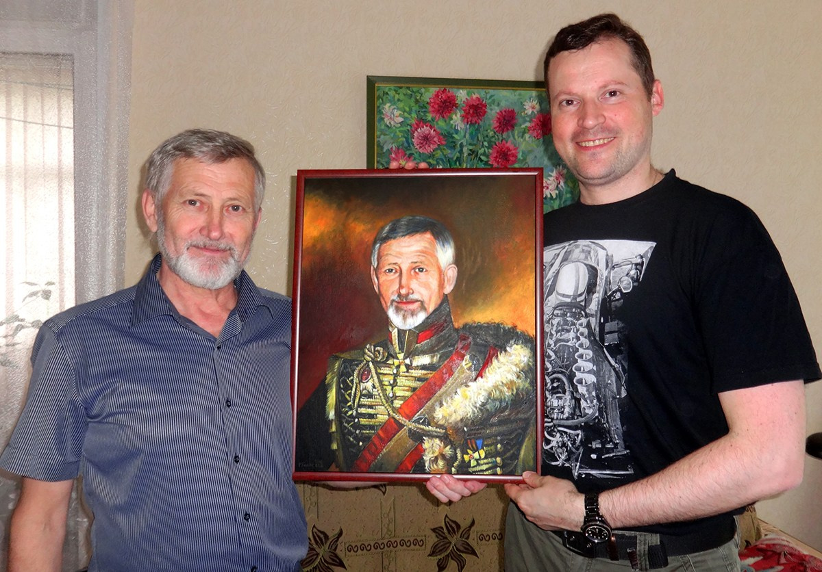 Встреча с учителем, А. Ф. Литценбергер, мой подарок картина. Я вижу его таким, он очень много сделал для меня, чтобы я состоялся как художник)). 30.05.2015