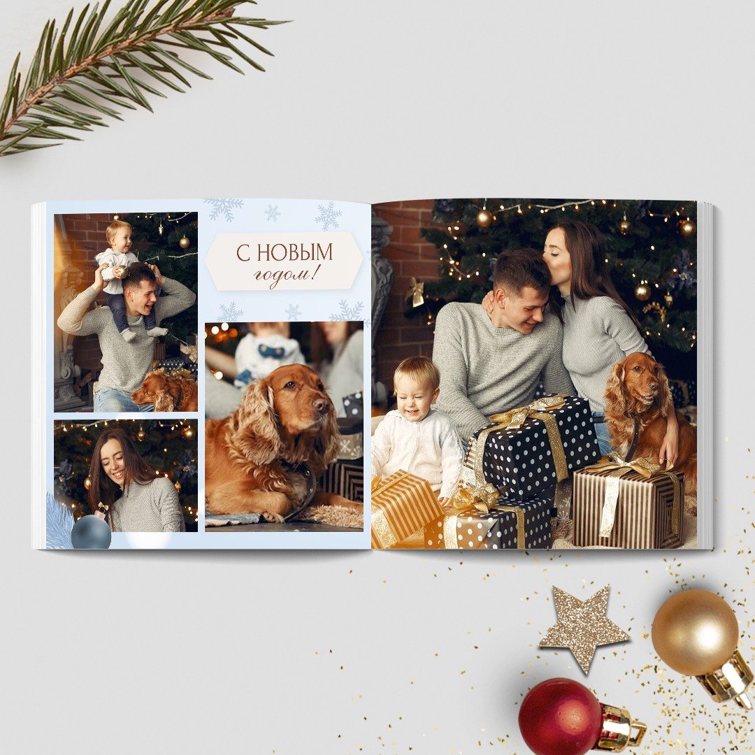 Новогодняя фотокнига дизайн «Золотые часы». Medlori fotobook Выпускные альбомы в Липецке Лариса Медведева