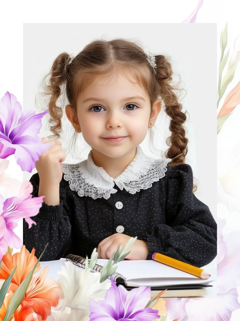 Школьная виньетка и фон для портрета. Семейный и детский фотограф в Междуреченск Олег Бамбульский