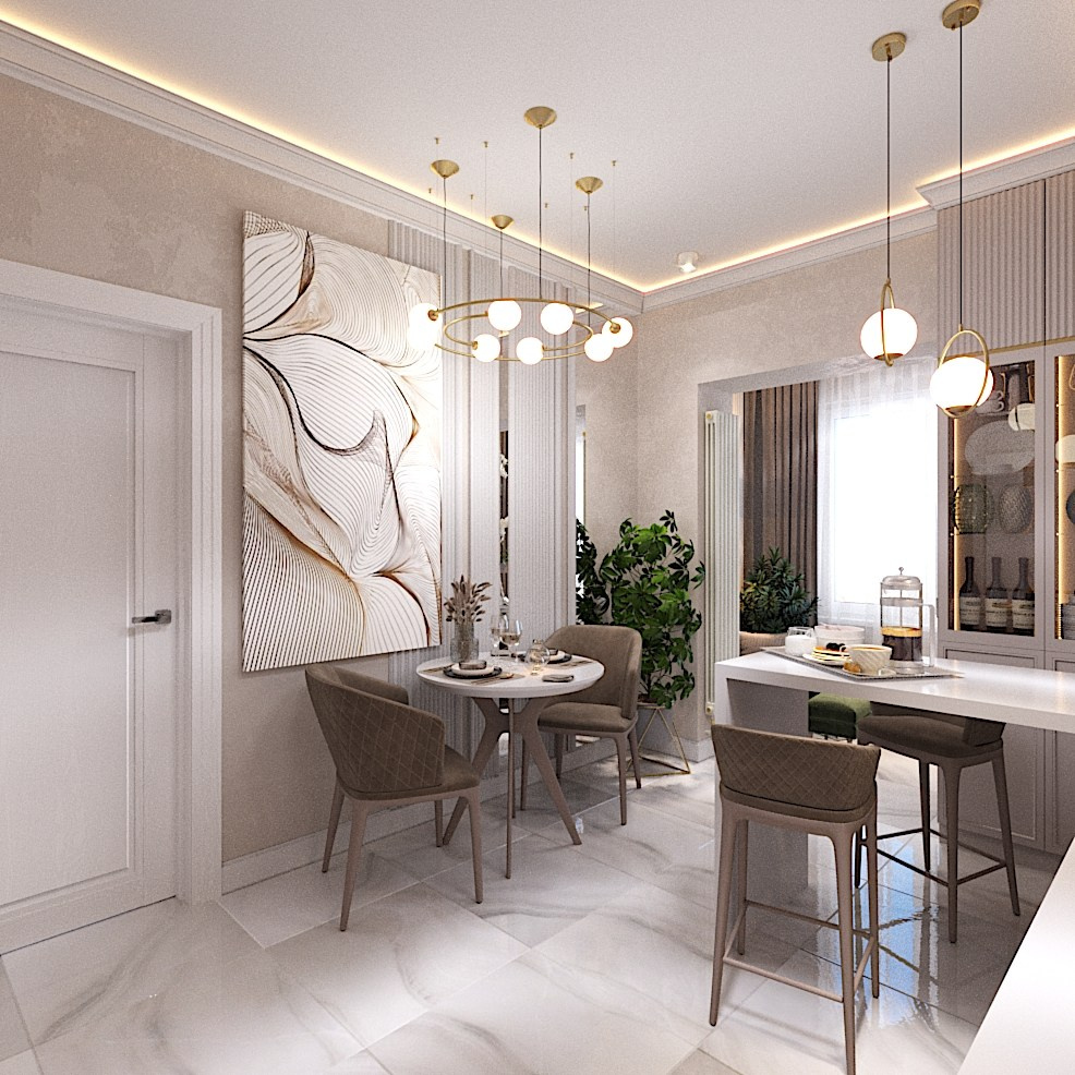 Кухня с видом на парк. Студия интерьерной визуализации и дизайна FishkaRom в Краснодаре и по всей России