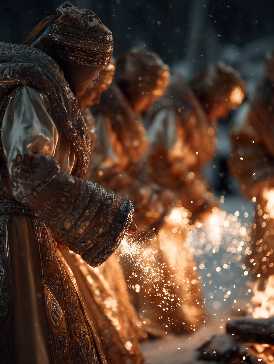 Создание AI контента в традиционной русской эстетике, серия образов Масленицы