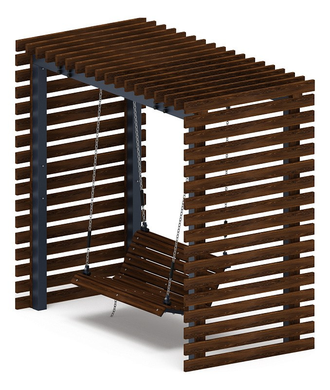 Пергола с качелями - МФ 78.01.02-01.И1 /без поликарбоната/ Габариты (ШхДхВ): 1500x2840x2725 мм 