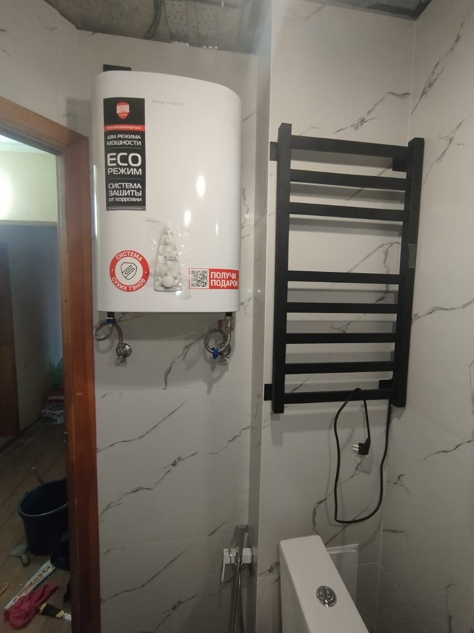 Ванная комната (ул. Профессора Камая д. 5). Ремонт санузла, туалета, ванной под ключ в Казани. Укладка плитки