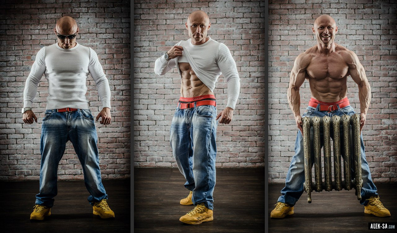 Триптих мужских образов в студии, смена поз — фотограф Краснодар