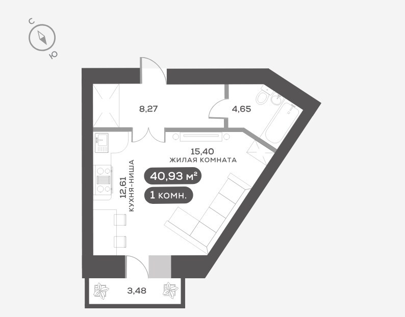 Планировка квартиры в Красноярске — дизайнер Анна Поминова