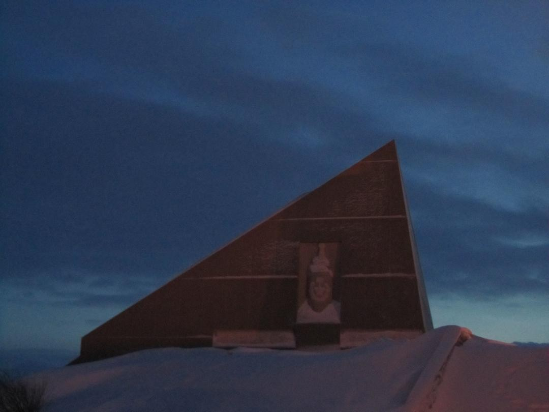 Олицетворяет скорбно приспущенное знамя