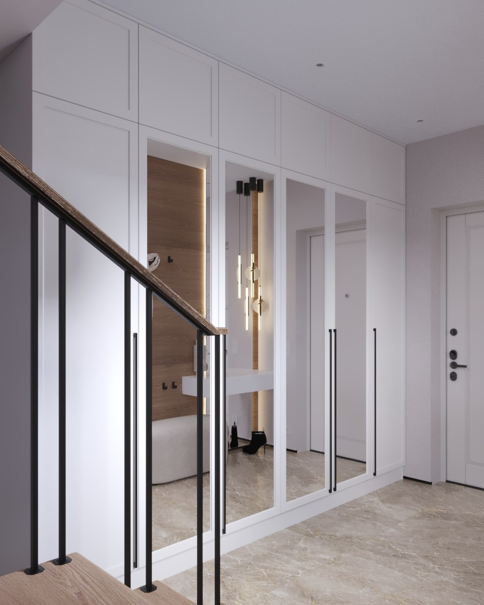 Визуализация прихожей в частном доме. 3D-визуализация интерьеров и мебели | Larionova.vis — для студий и дизайнеров