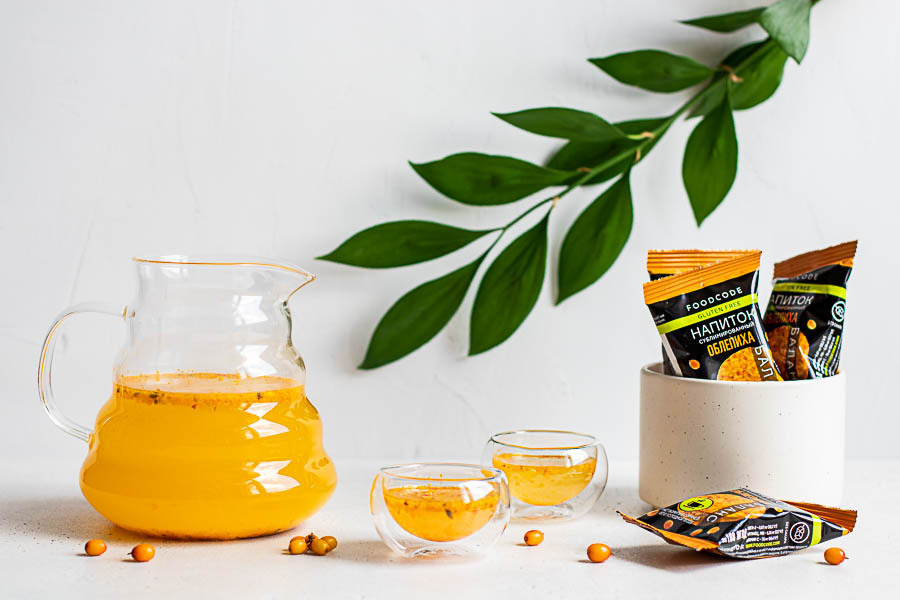 Фуд-съемка облепихового напитка