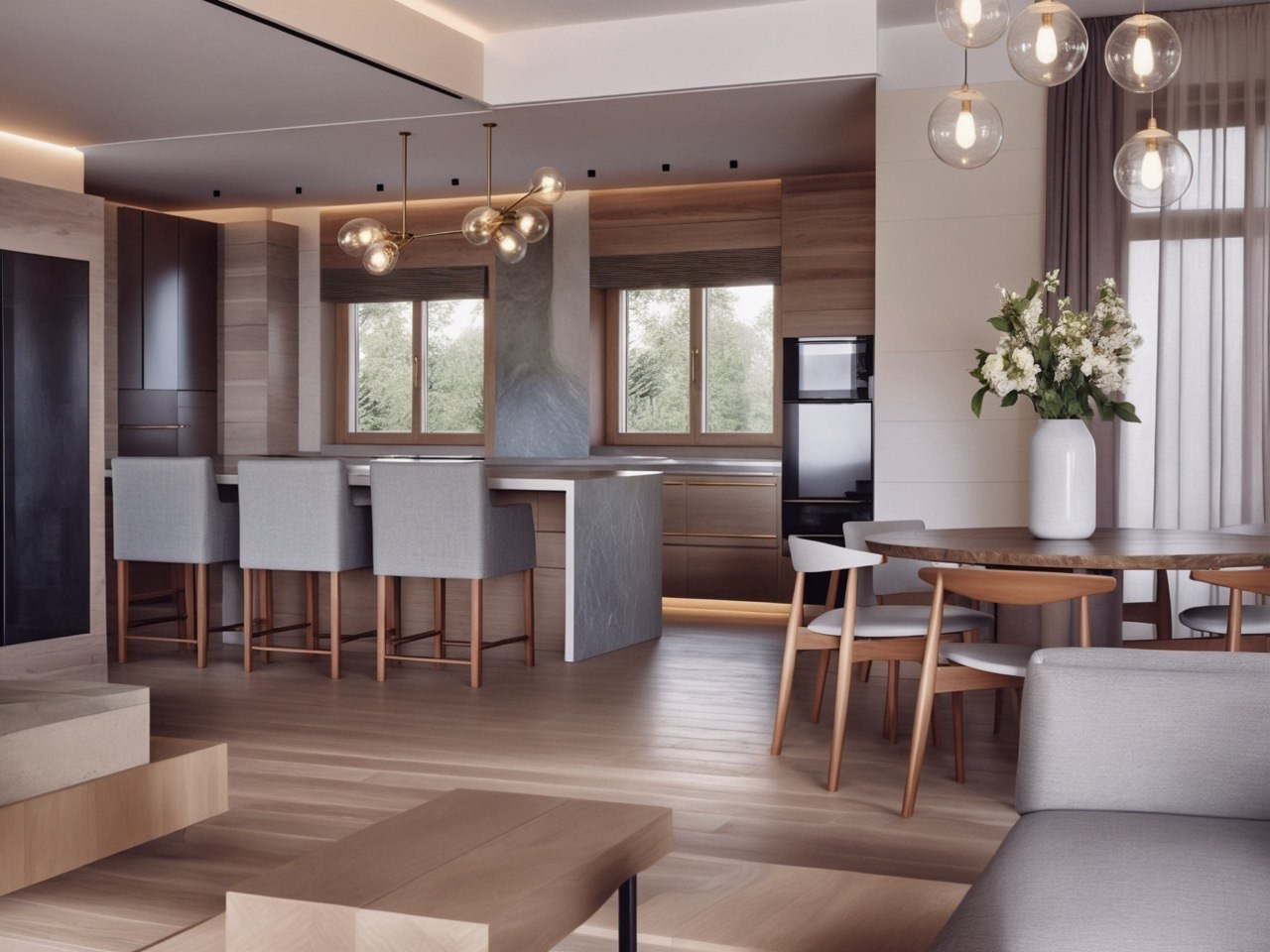 Загородный дом. Дизайн интерьера в СПб