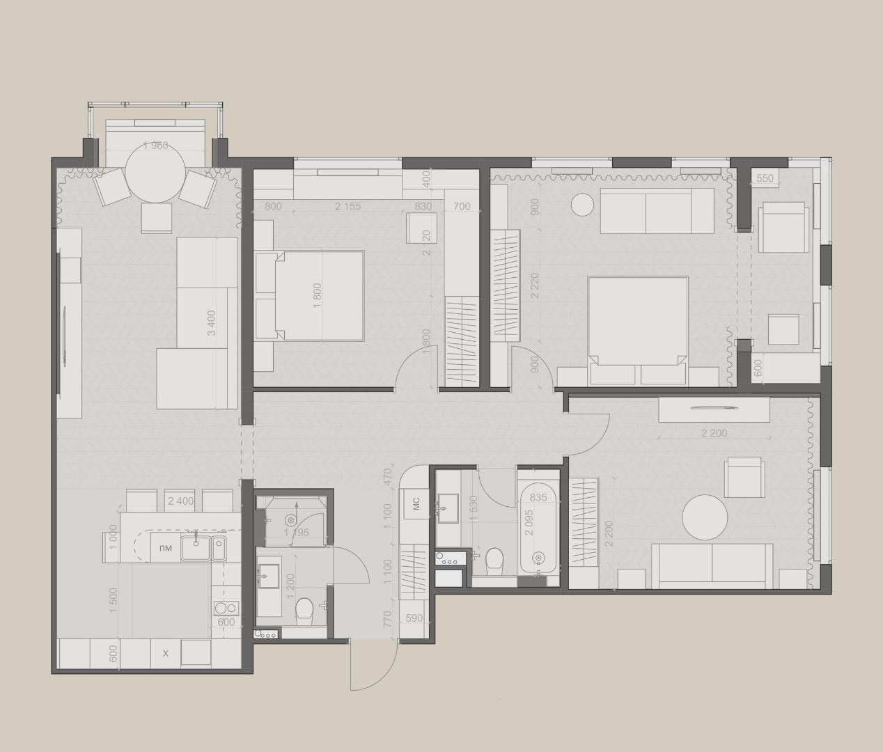 Квартира в ЖК Ботаника. Дизайнер интерьера | Сабир Ульмаскулов
