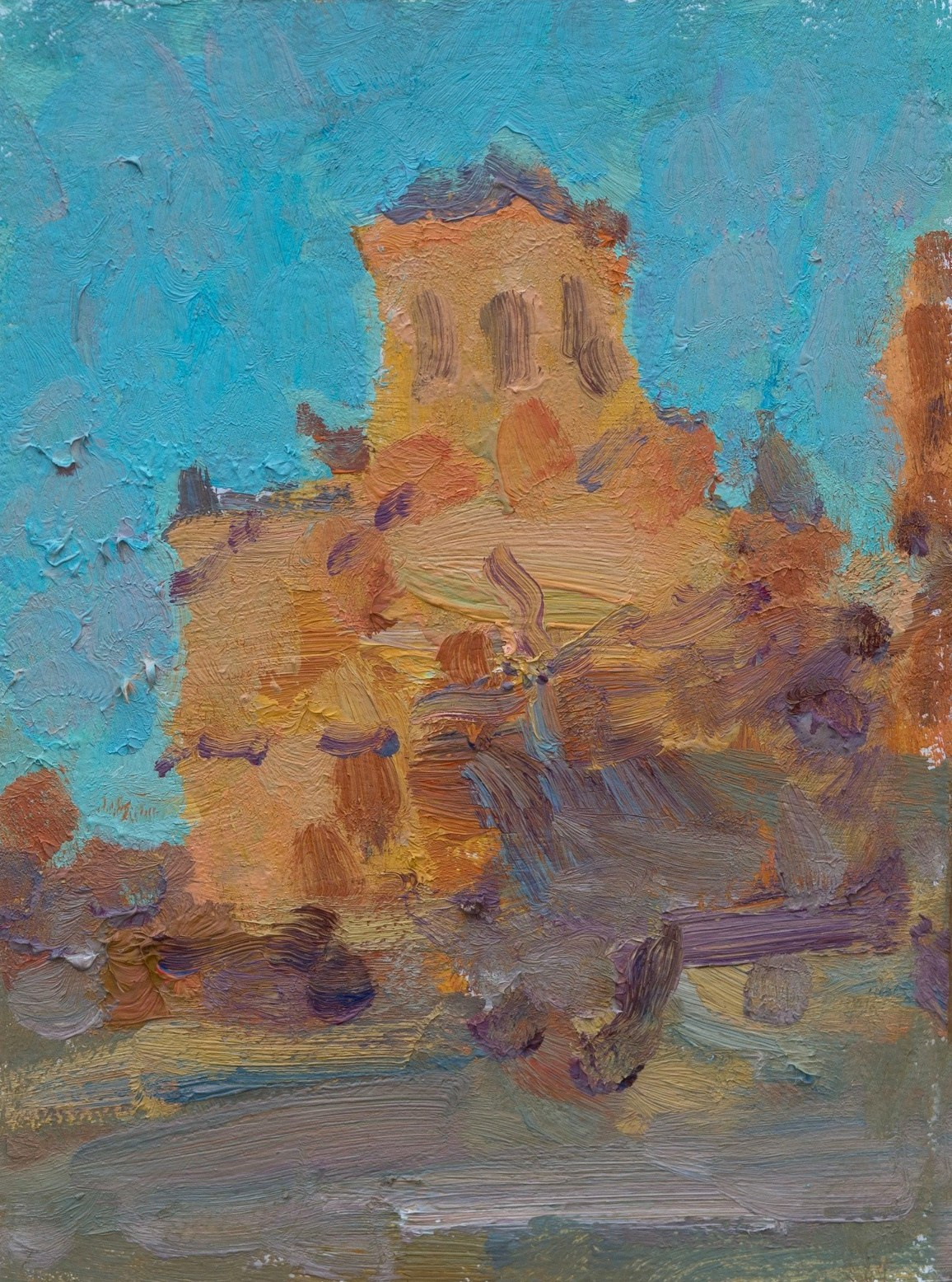 Елец. Пакровский храм на закате. Художник Александр Каверин