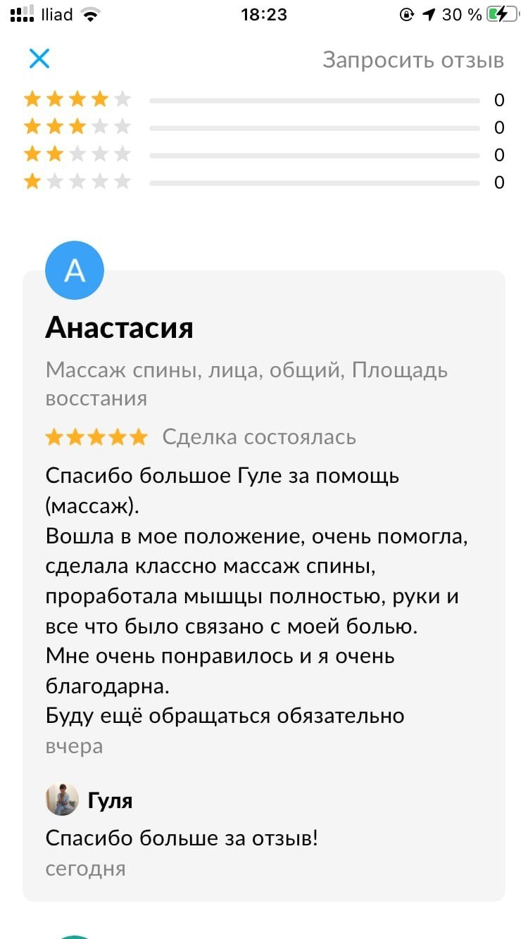 Отзывы. Кабинет массажа GuliMagnoli в Санкт-Петербурге