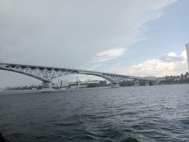 река, Волга, корабль, море, мост, прогулка, Саратов
