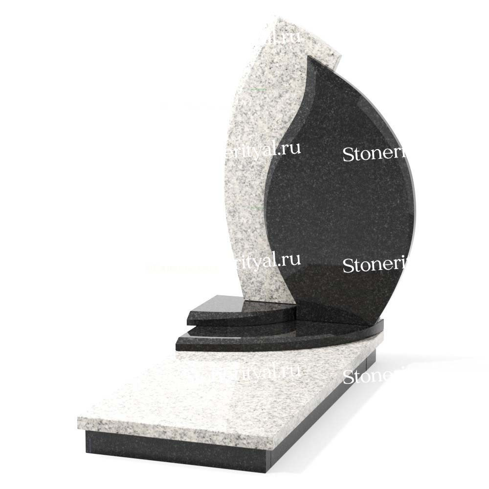 Комбинированные памятники на одного. Изготовление и установка памятников в Москве и МО