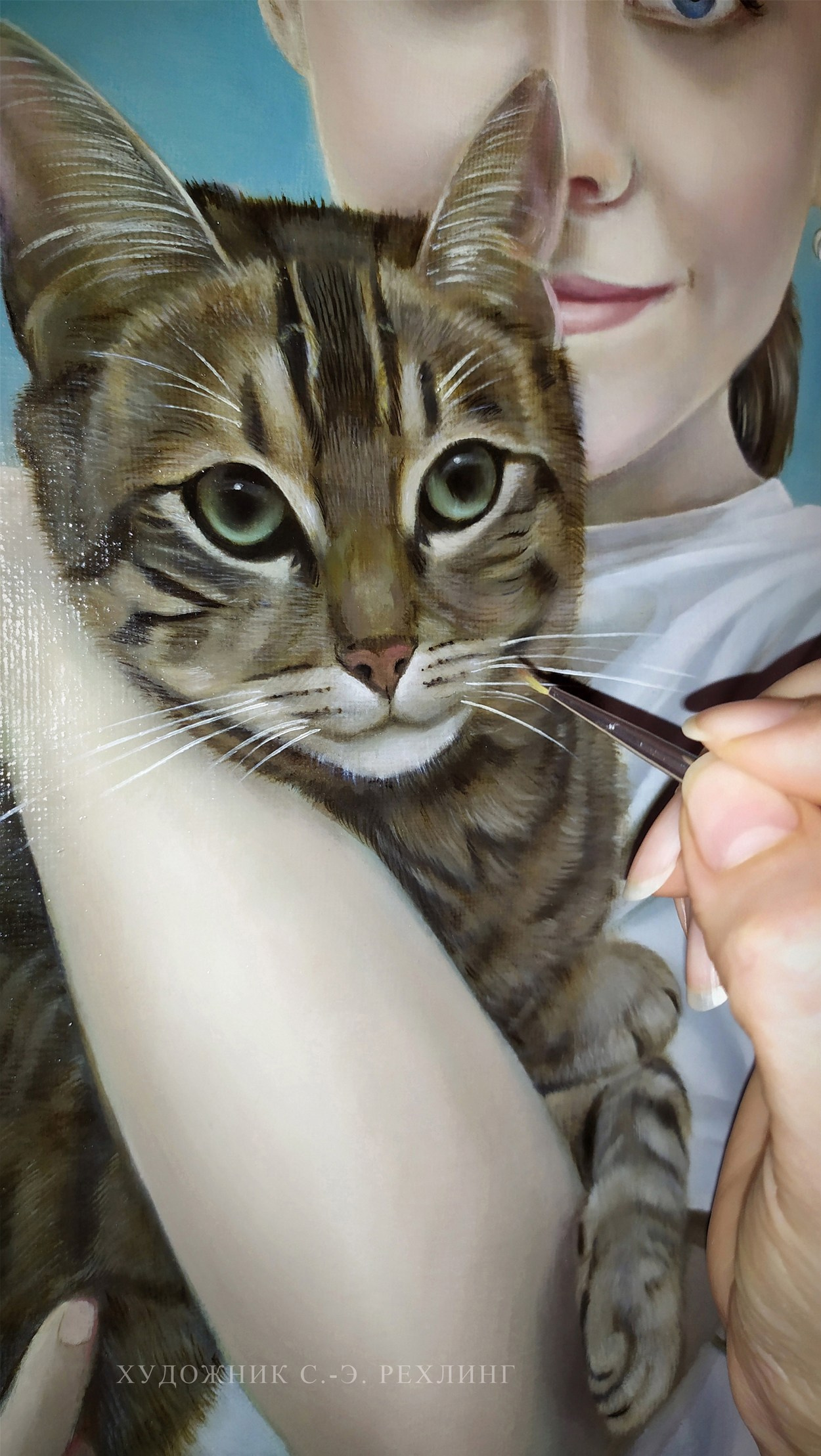 肖像 40×50 公分 → 看. 根據照片訂購繪畫和肖像。藝術家 Sofia Rechling