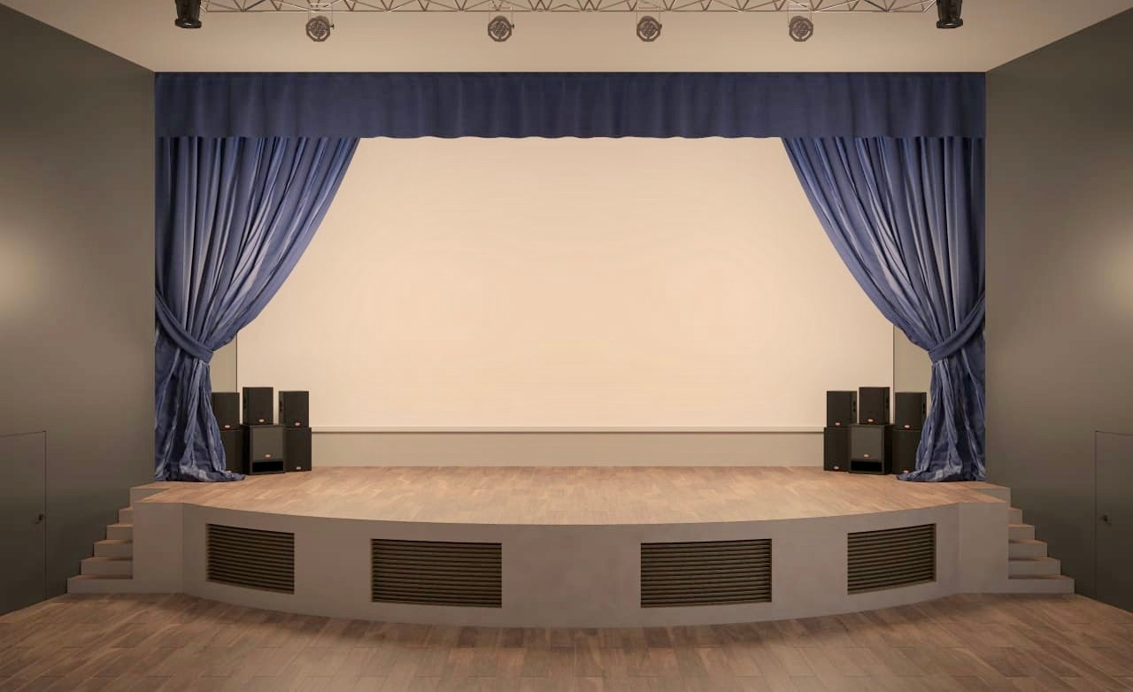 Актовый зал для детского центра «Луч». Батракова Наталья дизайнер интерьеров Санкт-Петербург Москва Архангель