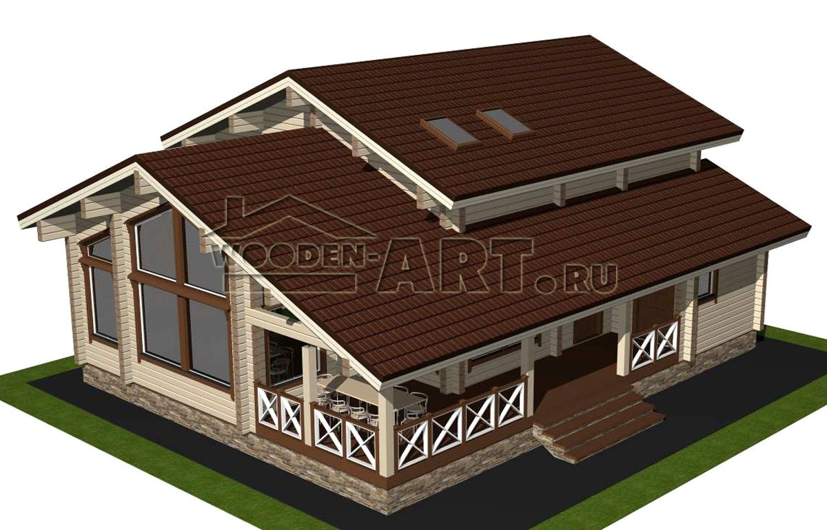 «Сосновый бор» 221 кв. м. Проекты деревянных домов. Архитектор Ольга Мальцева