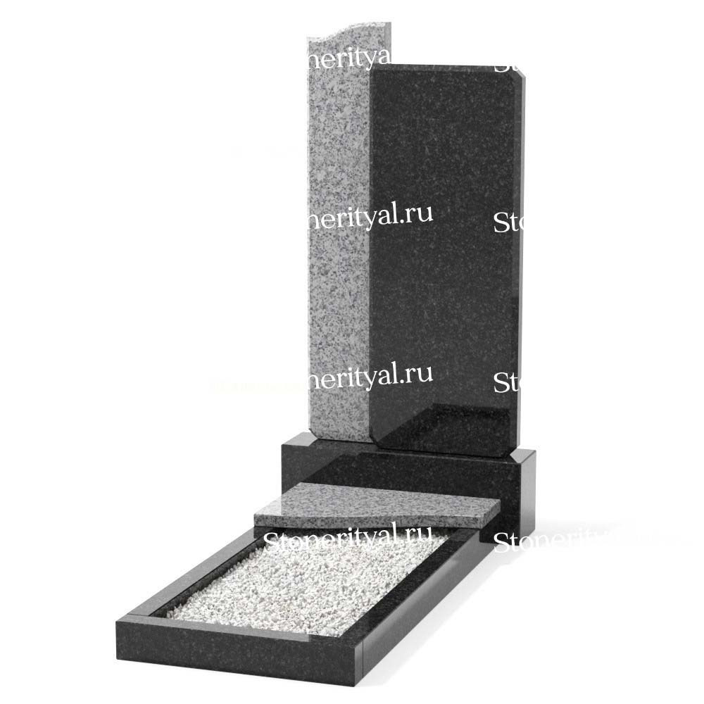 Комбинированные памятники на одного. Изготовление и установка памятников в Москве и МО